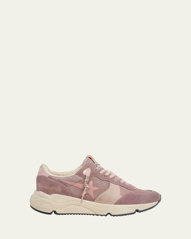 Running Sole Mixed Leather Sneakers