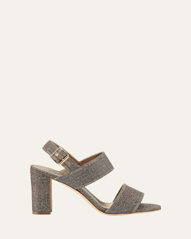Khan Metallic Two-Band Sandals