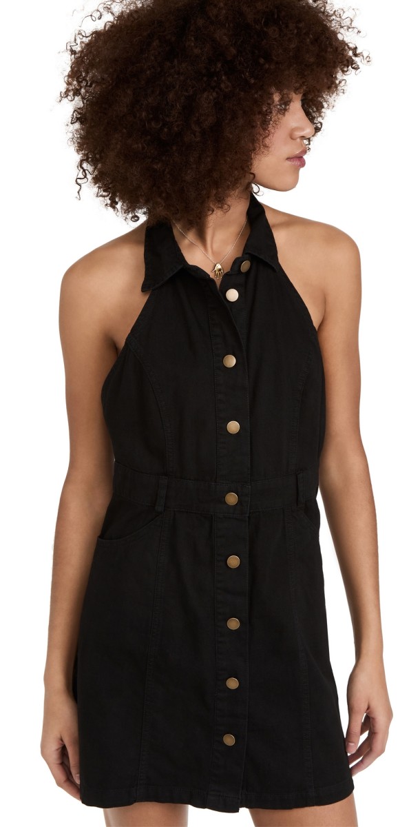 Free People Sami Mini Dress Washed Black