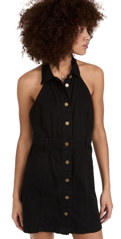 Free People Sami Mini Dress Washed Black
