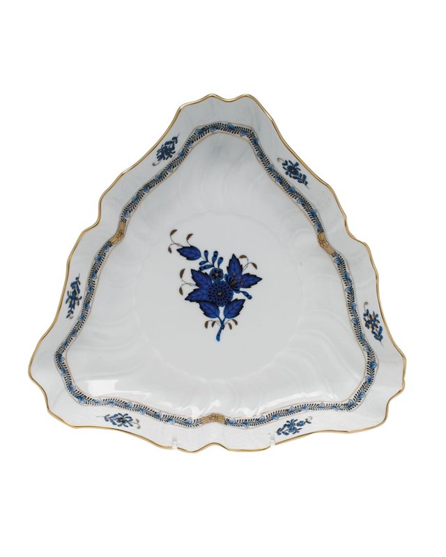 Chinese Bouquet Black Sapphire Triangle Dish