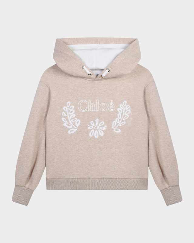 Girl's Logo Embroidered Hoodie, Size 8-14