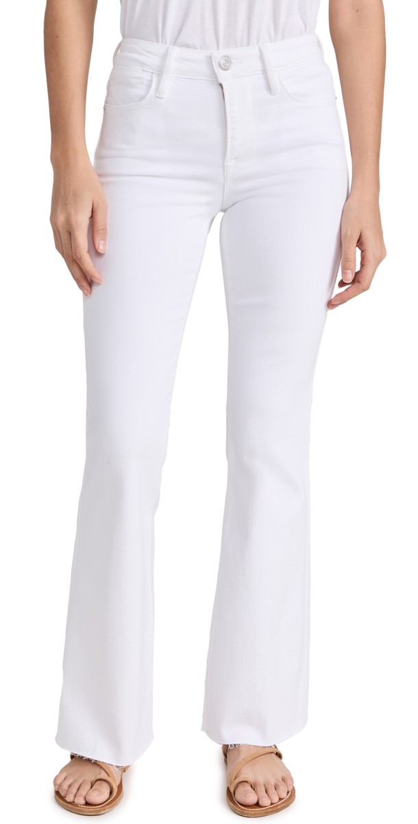 FRAME Le Easy Flare Raw After Jeans Blanc