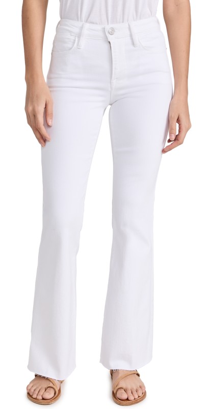 FRAME Le Easy Flare Raw After Jeans Blanc