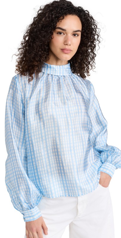 Stine Goya Ashley Top Blue Check