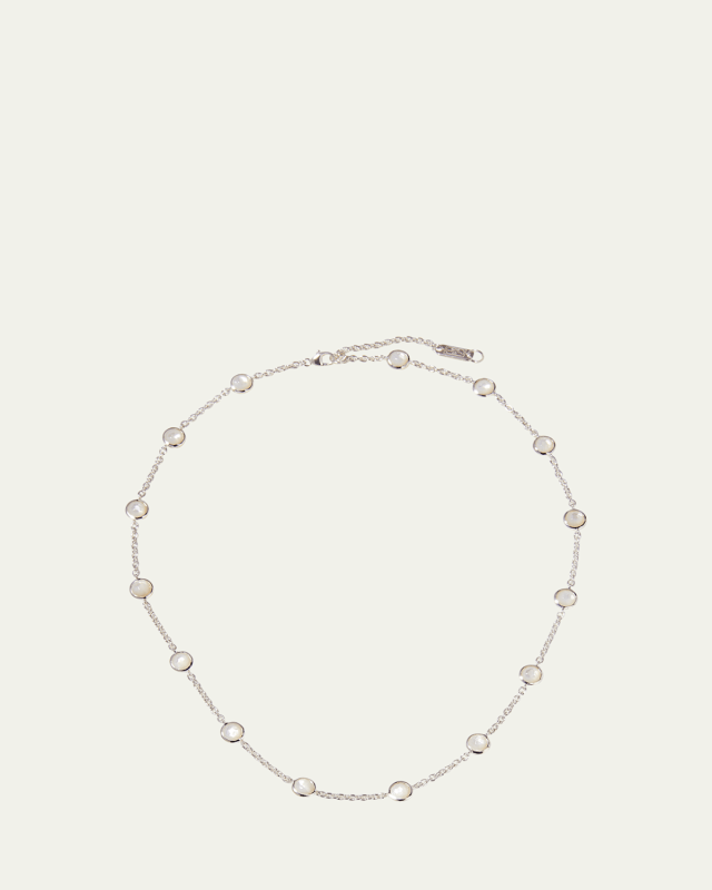 Stone Station Necklace in Sterling Silver