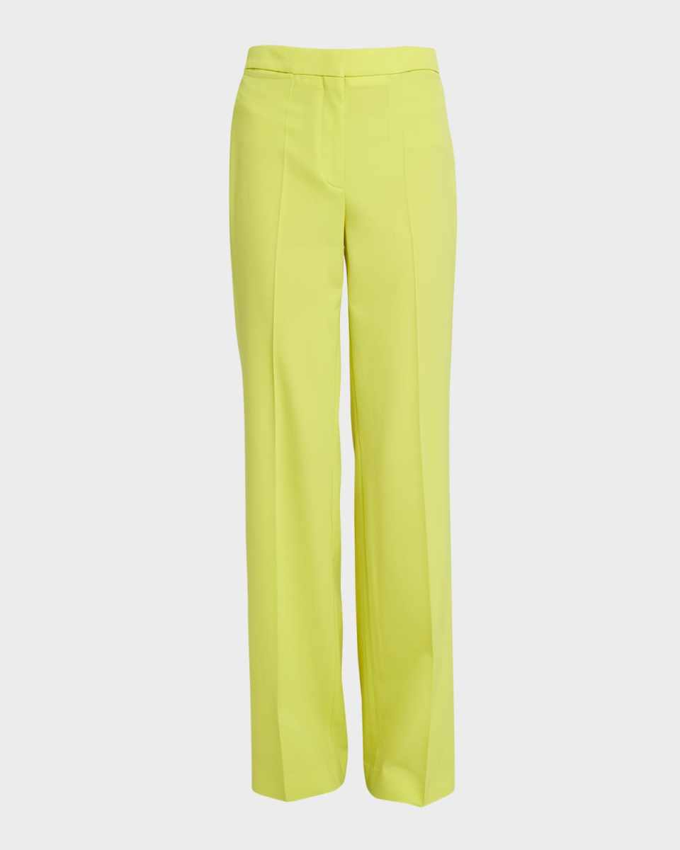 High-Rise Flare Crepe Trousers