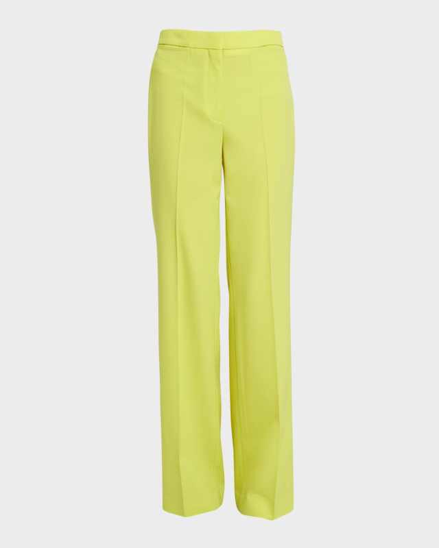 High-Rise Flare Crepe Trousers