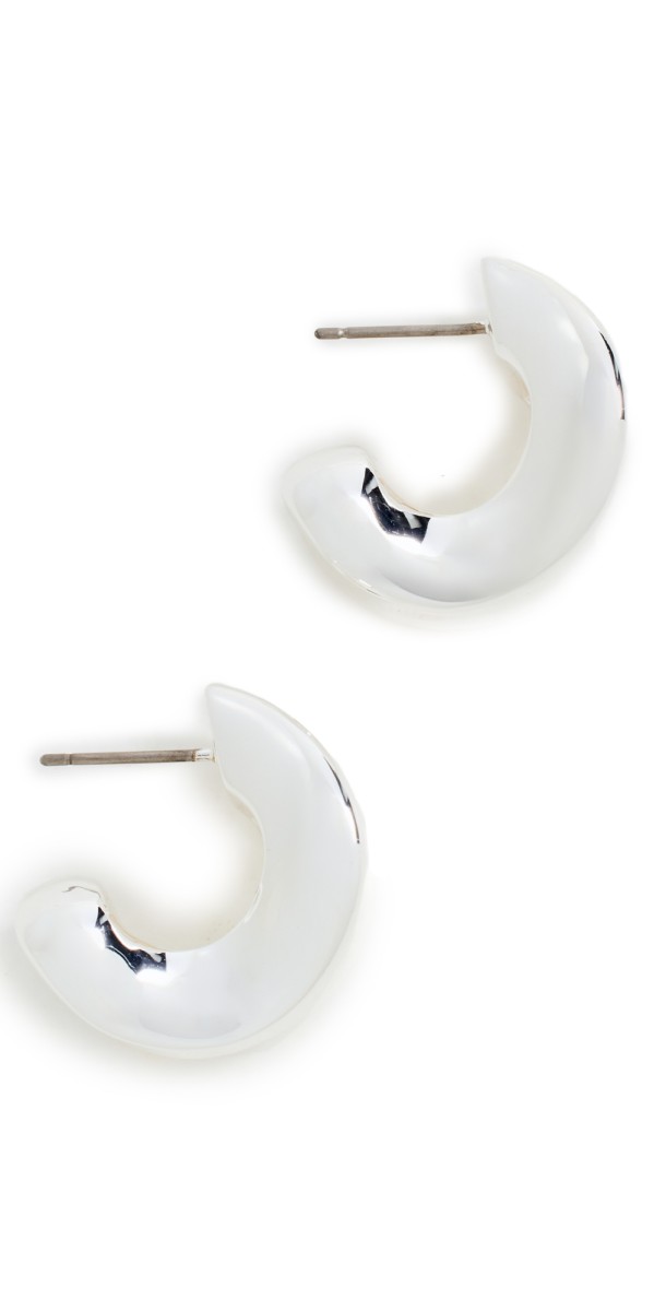 Jenny Bird Chunky Doune Hoops High Polish Silver