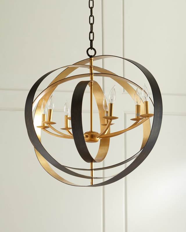 Luna 8-Light Bronze Oval Chandelier