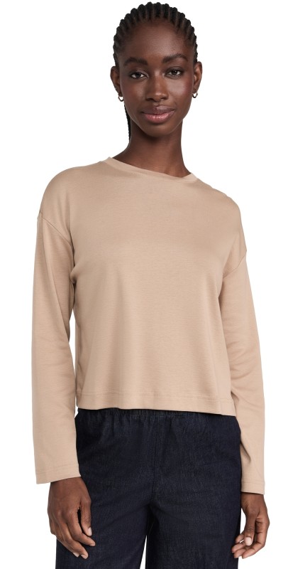Vince Relaxed Long Sleeve Cropped Crew Tee Rye