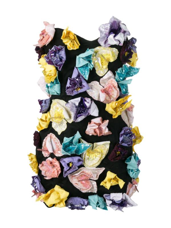 strapless embellished mini dress