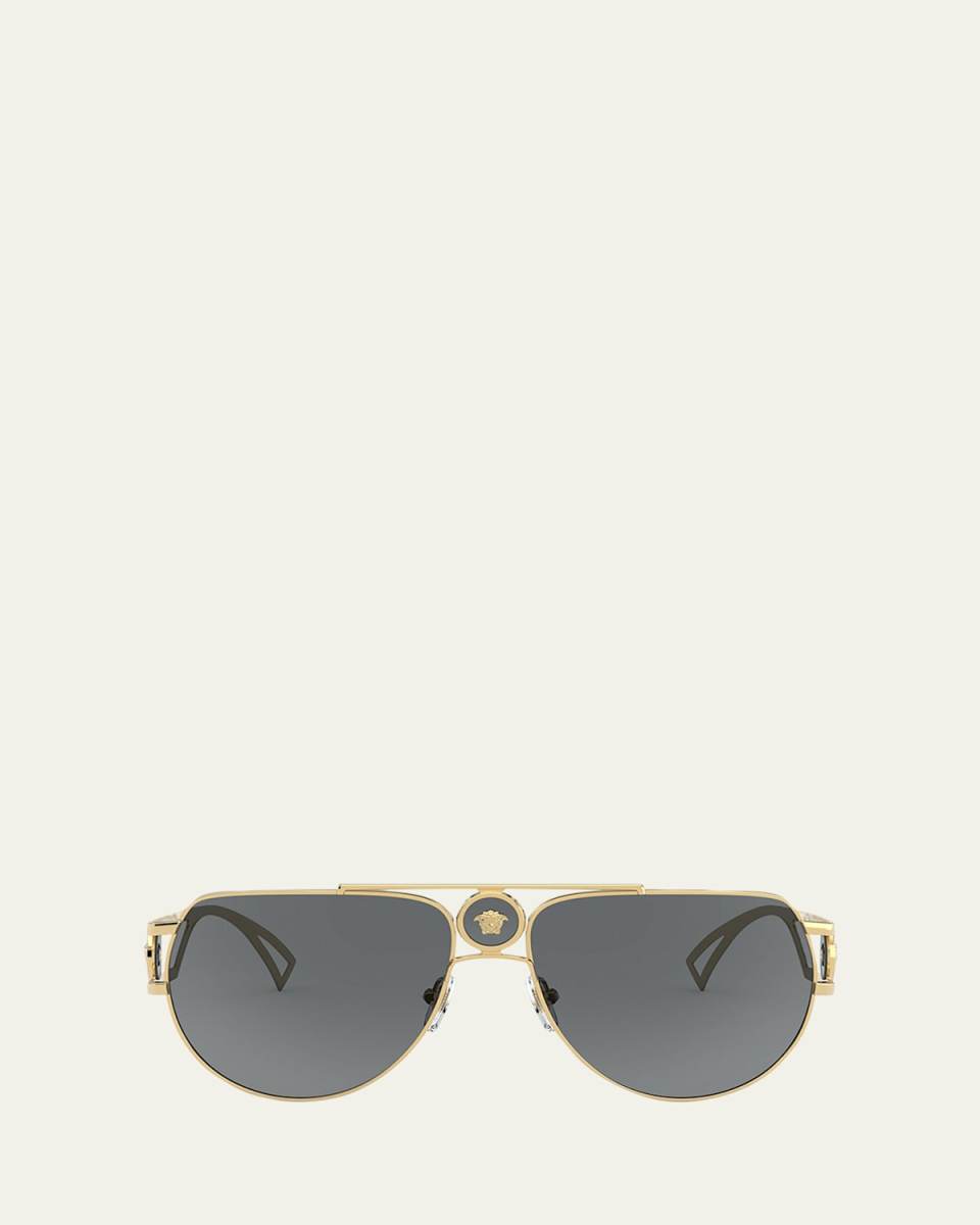 Medusa Cutout Metal Aviator Sunglasses