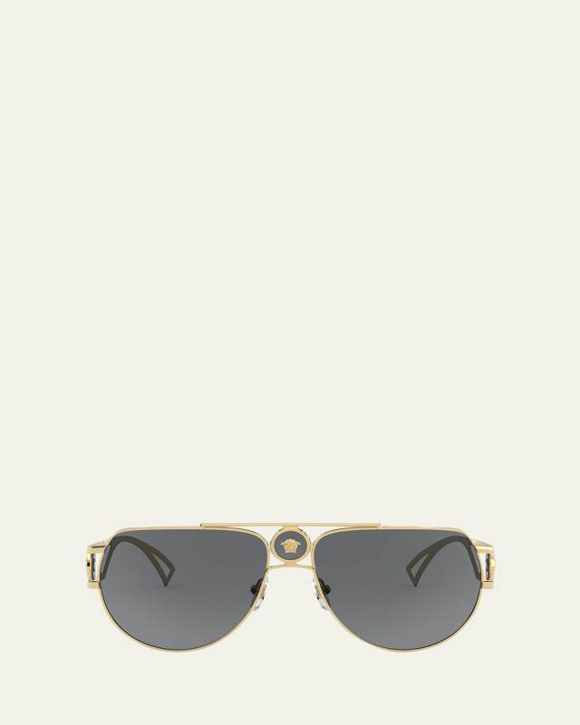Medusa Cutout Metal Aviator Sunglasses