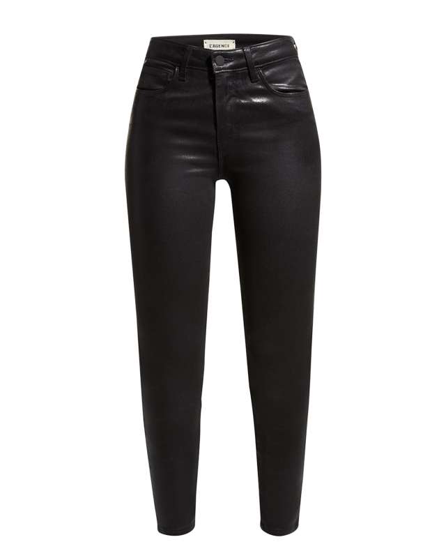 Margot Coated High-Rise Skinny Ankle Jeans