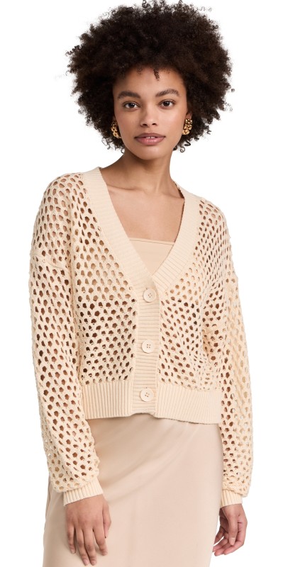 LNA Abi Open Knit Cardigan Natural