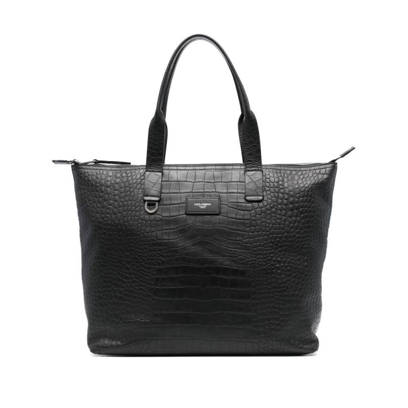 Dolce & Gabbana Crocodile-embossed Leather Tote Bag