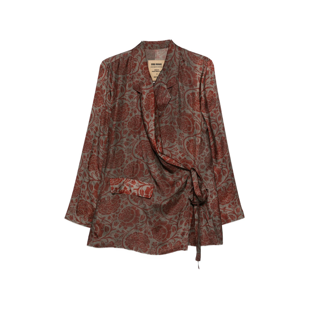 Uma Wang Floral-print Tie-fastening Blazer