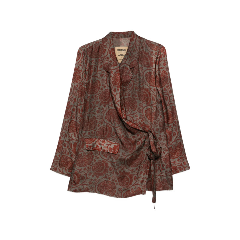 Uma Wang Floral-print Tie-fastening Blazer