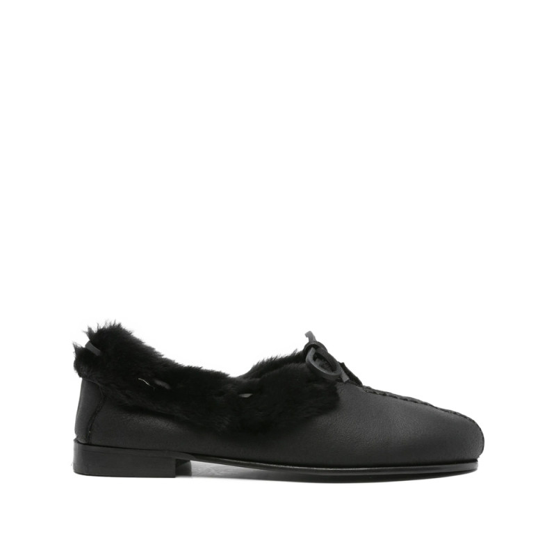 Hereu Fur-trimmed Leather Loafers