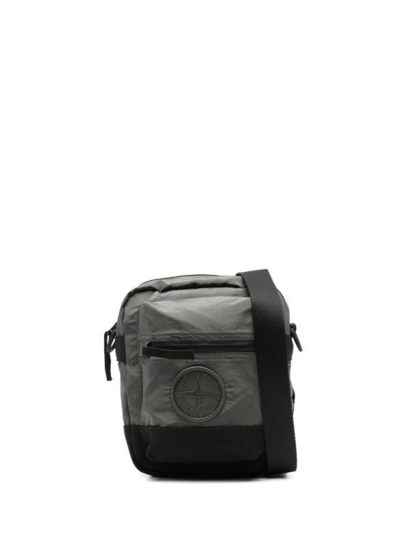 logo-embroidered messenger bag