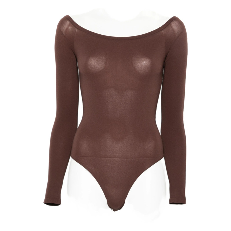 Alaïa Long-sleeve Off-shoulder Bodysuit