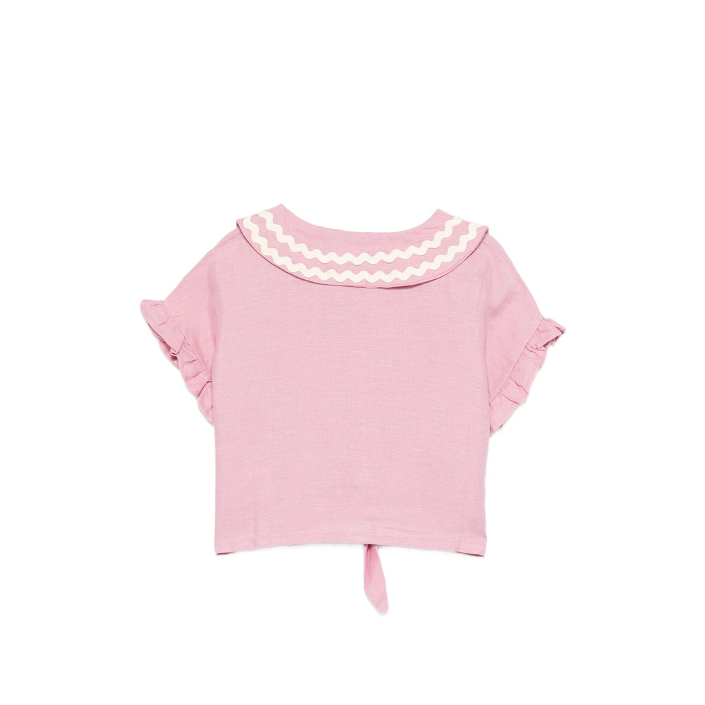 Mipounet Ruffled Peter Pan Collar Shirt