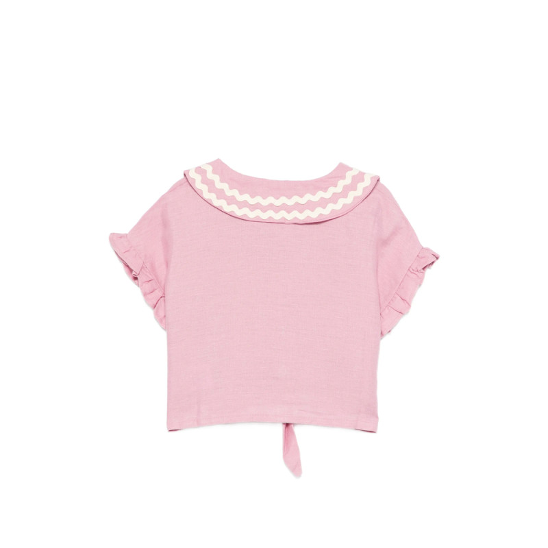 Mipounet Ruffled Peter Pan Collar Shirt