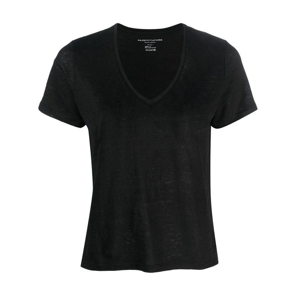 Majestic Filatures V-neck Linen T-shirt