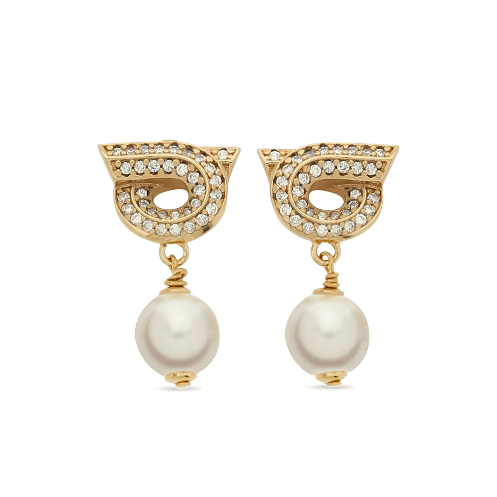 Ferragamo Gancini Pearl-shaped Earrings