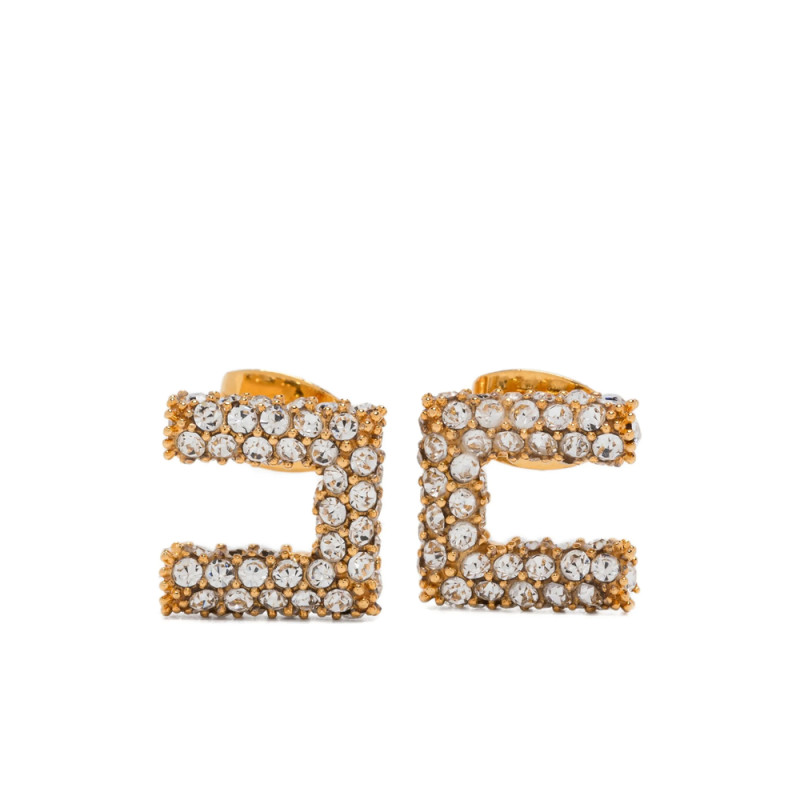 Elisabetta Franchi Square-frame Crystal-embellishment Earrings