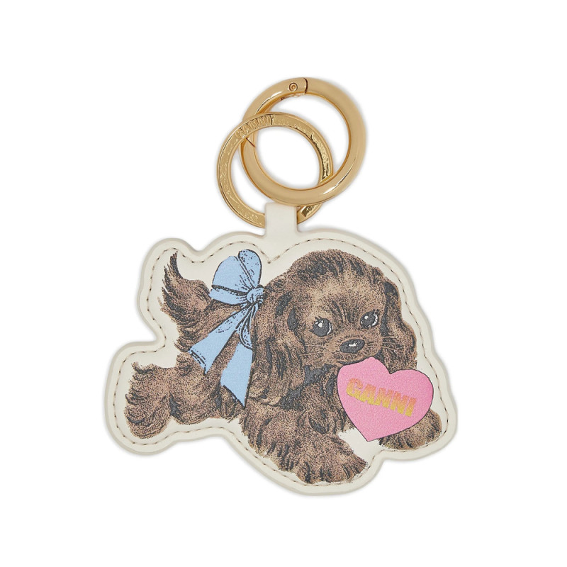 Ganni Brown Puppy Keyring