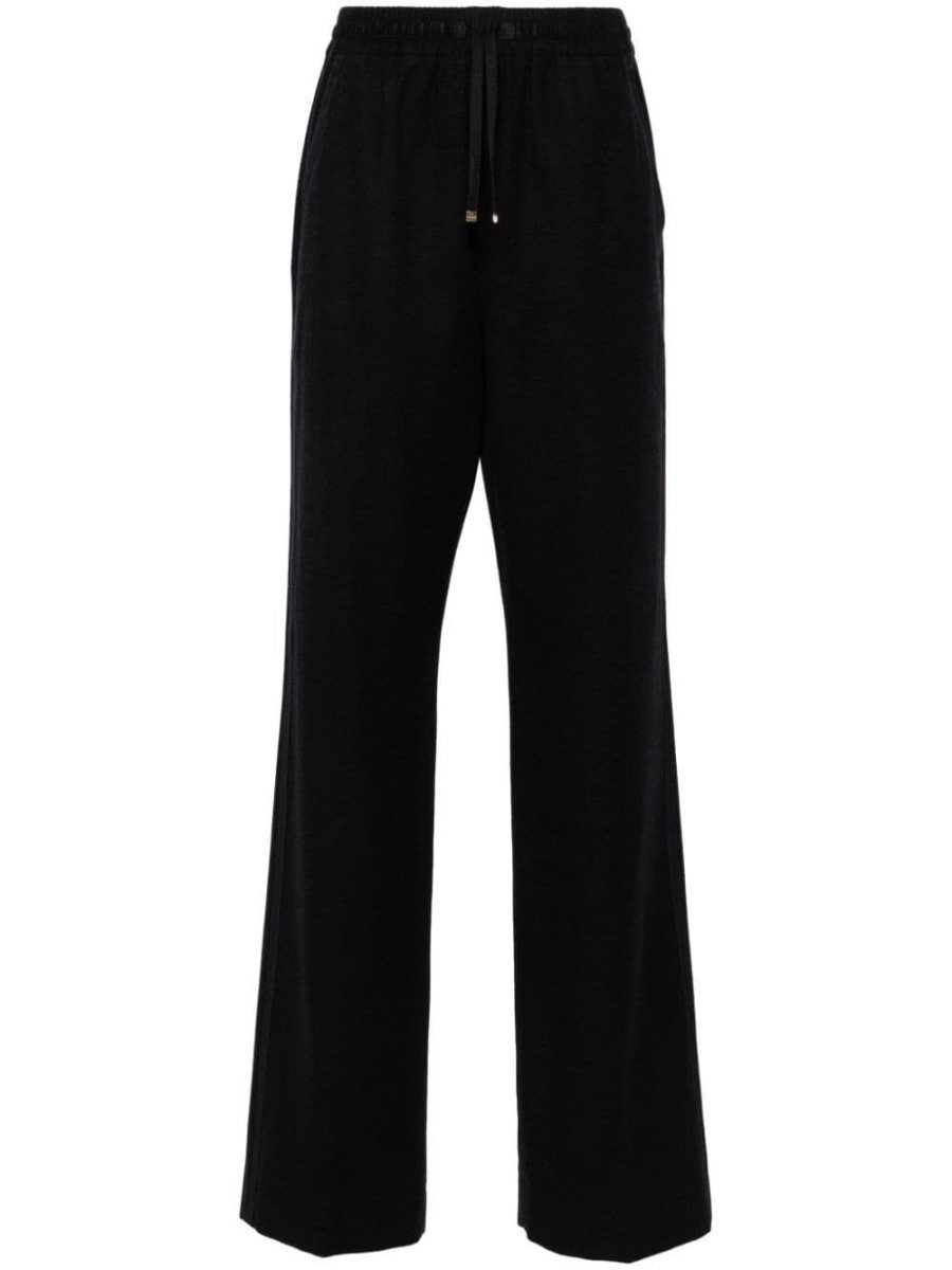 logo-appliqué felted straight trousers