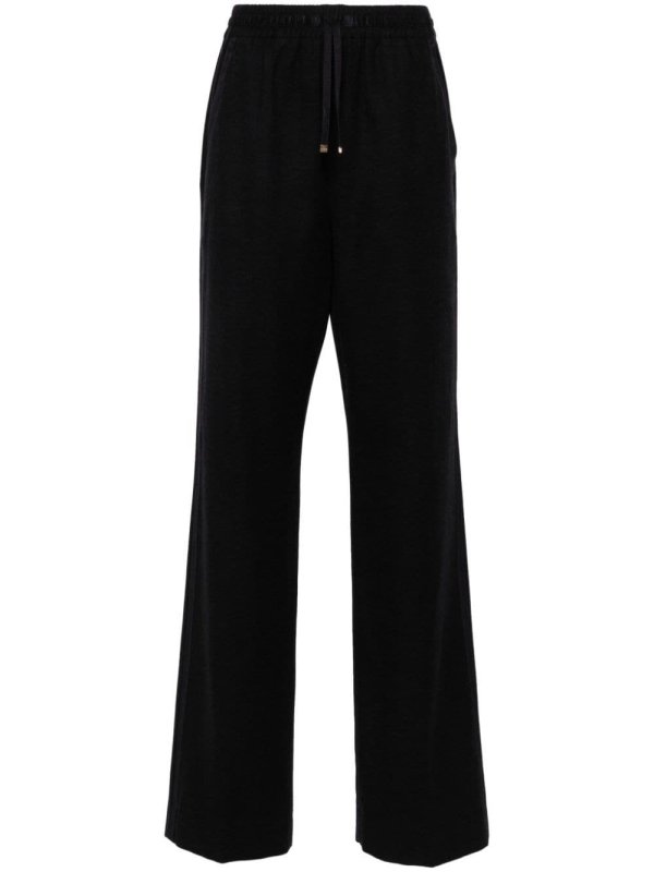 logo-appliqué felted straight trousers
