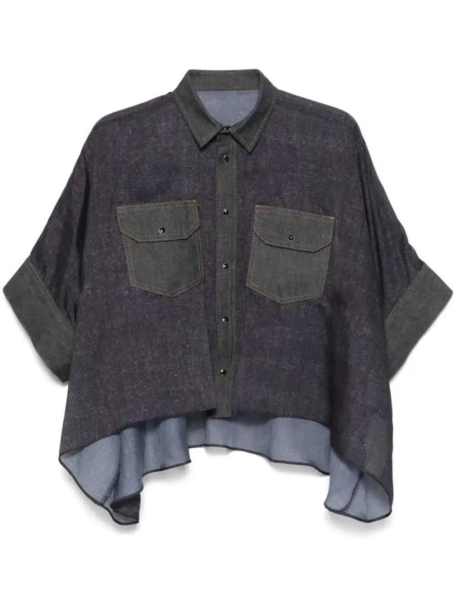 semi-sheer panels shirt
