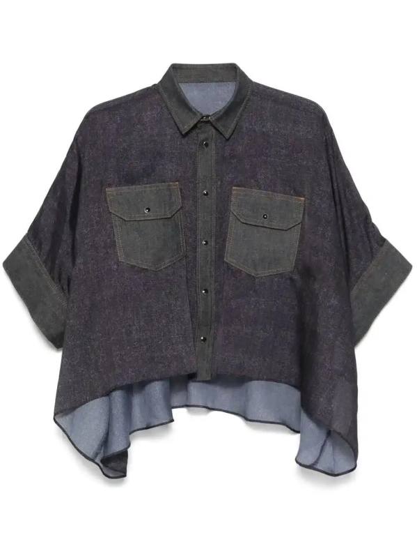 semi-sheer panels shirt