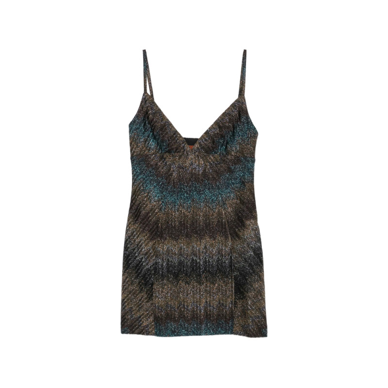 Missoni Zigzag-knit V-neck Mini Dress