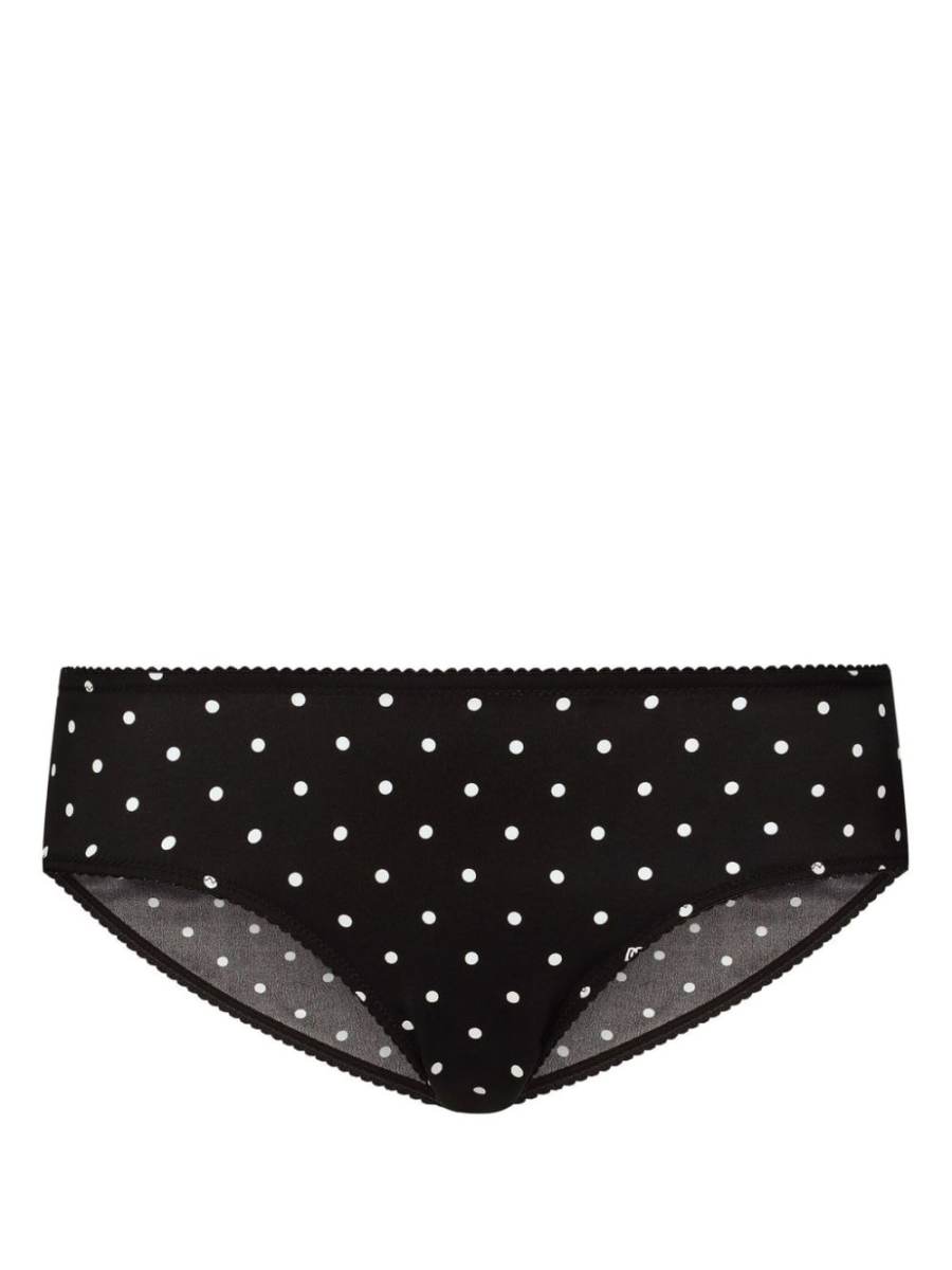 polka-dot silk-blend briefs