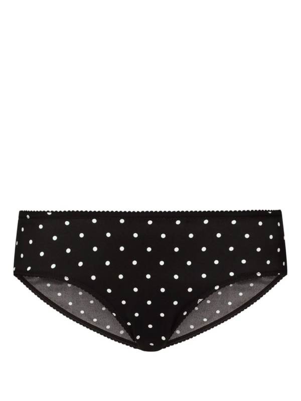 polka-dot silk-blend briefs