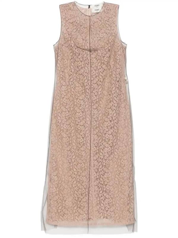 floral-lace midi dress
