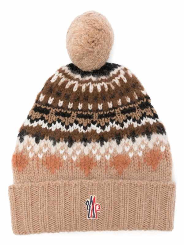 intarsia-knit beanie hat