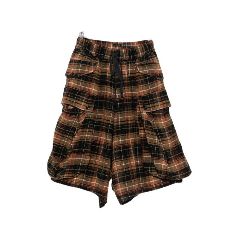 R13 Check-pattern Cargo Shorts