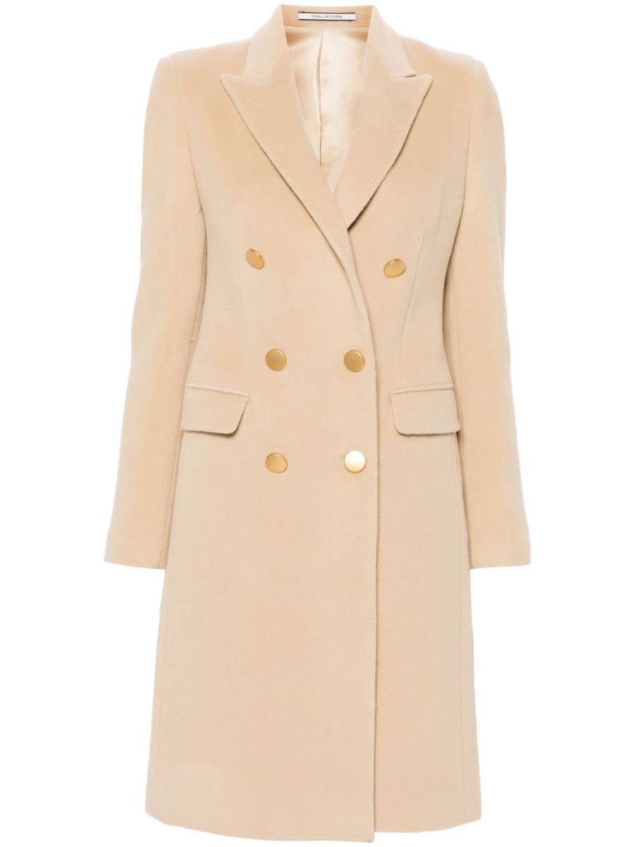 peak-lapels double-breasted coat
