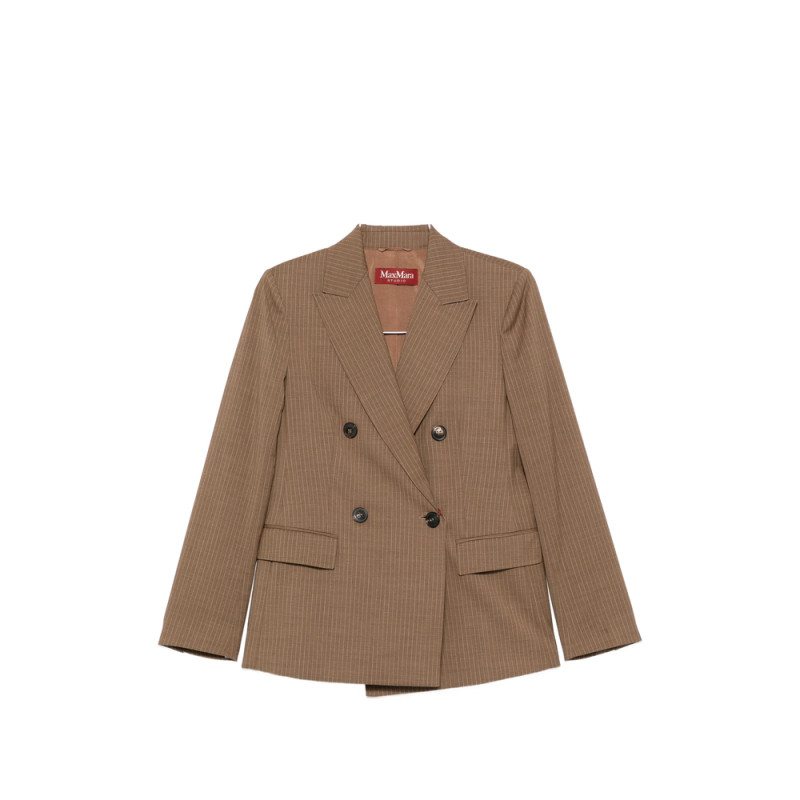 Max Mara Studio Pinstripe Double-breasted Blazer