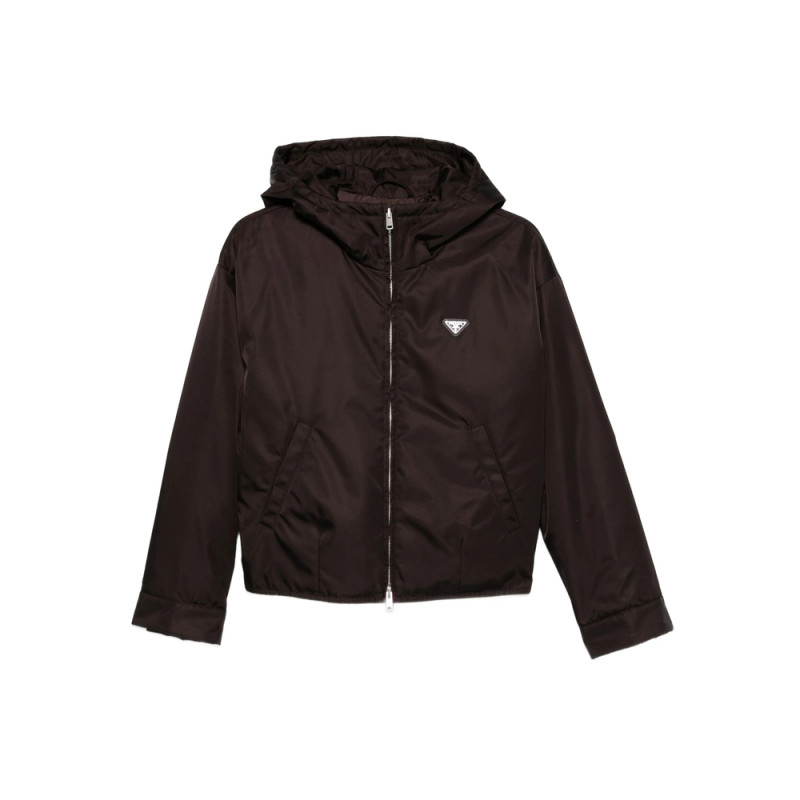 Prada Logo-plaque Hooded Jacket