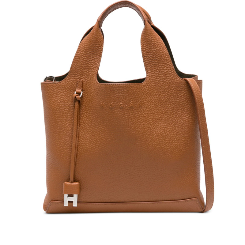 Hogan Embossed-logo Leather Tote Bag