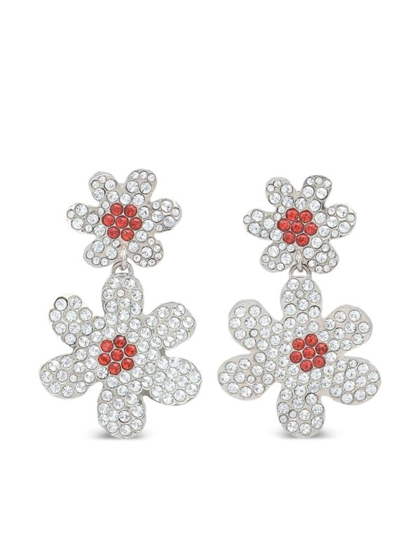 crystal-flower drop earrings