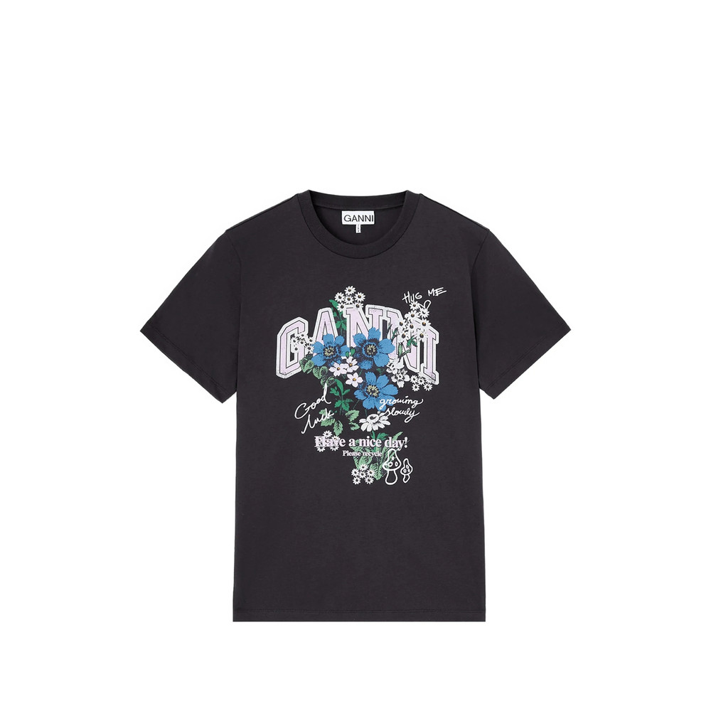 Ganni T-shirt With Flowers