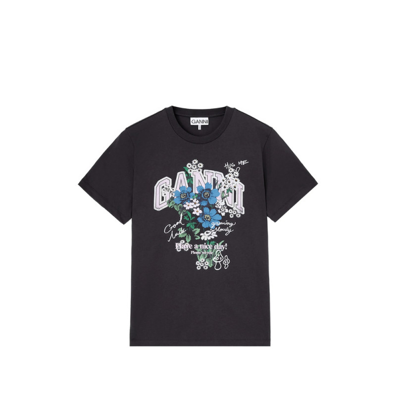 Ganni T-shirt With Flowers