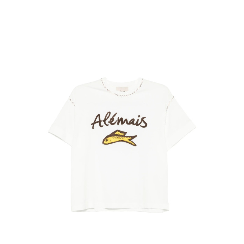 Alemais Logo-embroidered Cuffed T-shirt